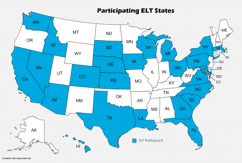 Participating ELT States map